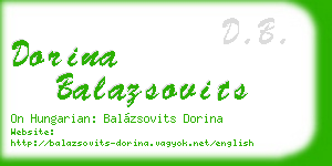 dorina balazsovits business card